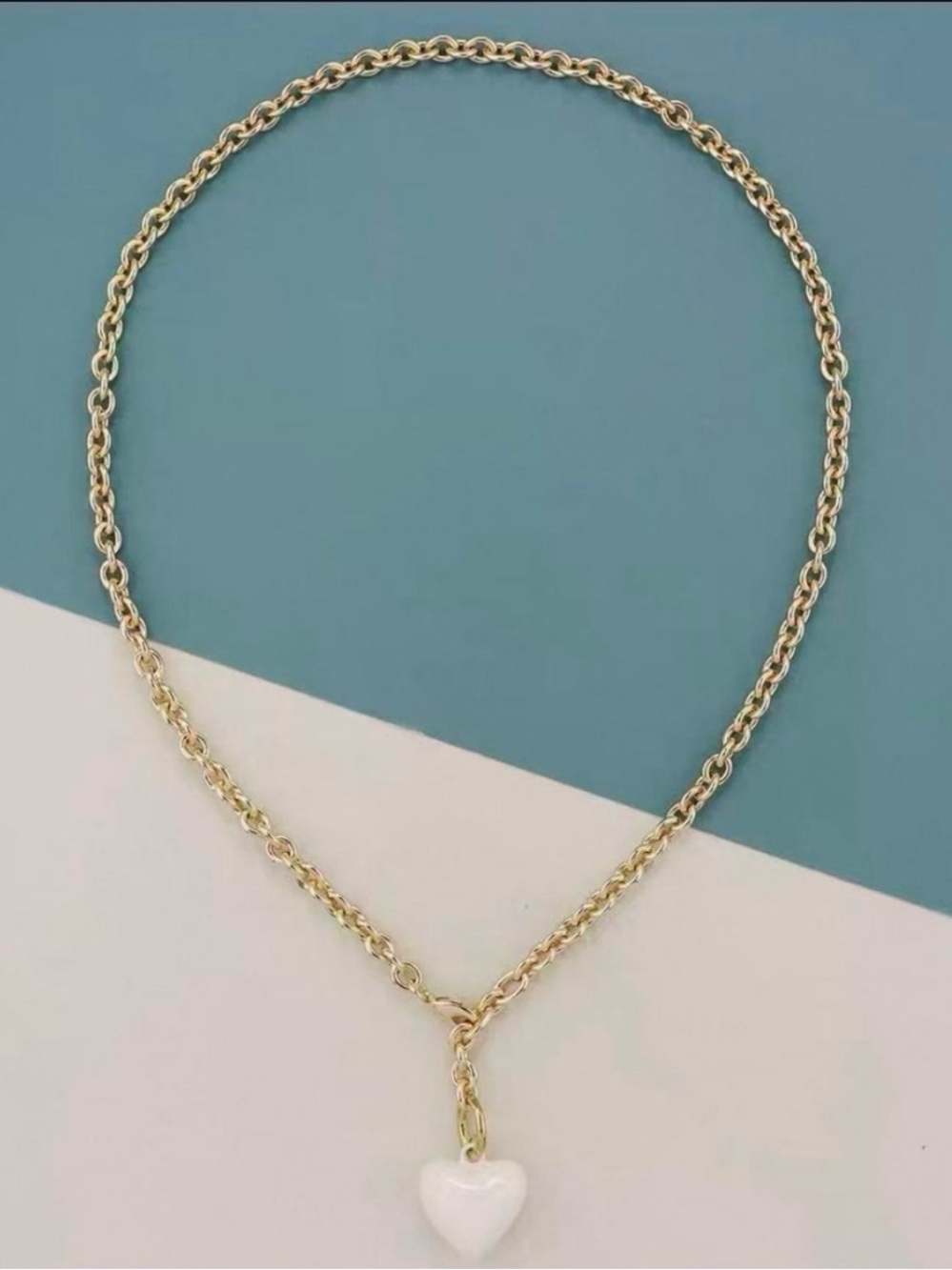 Roxanne Assoulin The Mini Puffy Heart Charm Necklace in White *NEW*